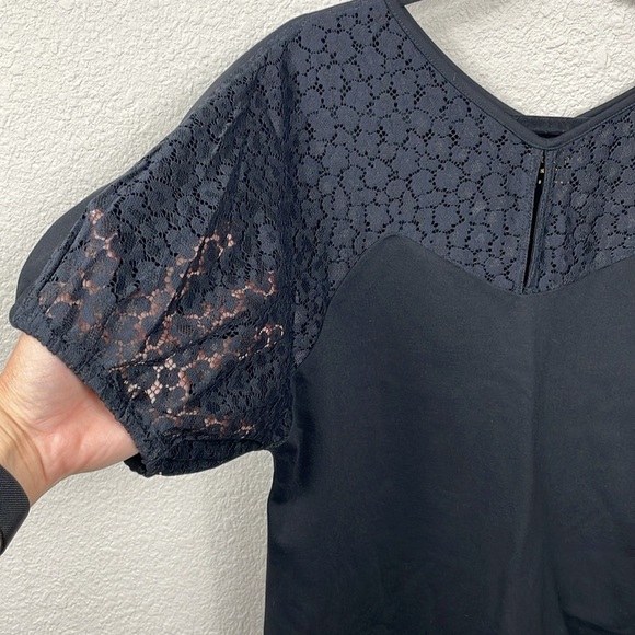 NWT Kate Spade Flora Leopard Lace Ponte Dress Black Office Funeral Sz S - Picture 6 of 12